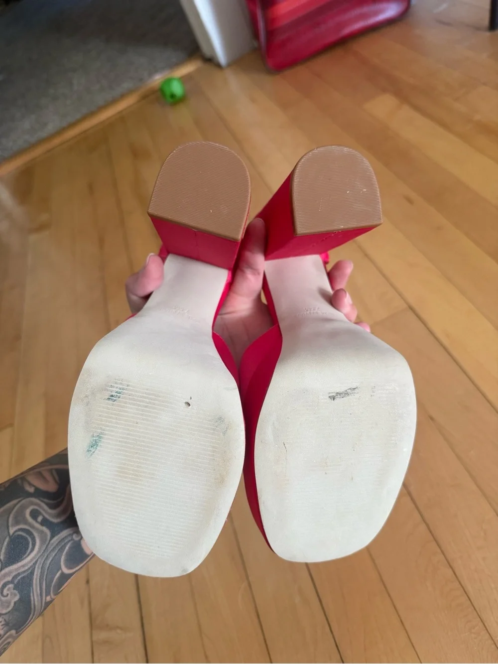 Steve Madden Neon Pink Platform Block Heels